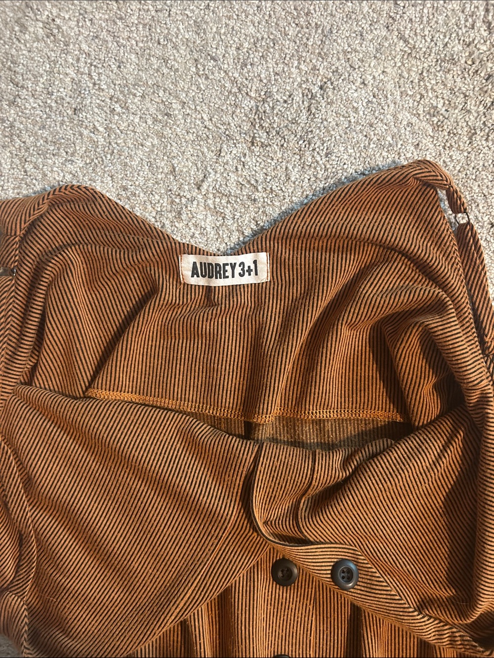 Audrey 3+1 Rust-Brown Wide-Leg Button-Front Jumpsuit - Picture 2 of 4